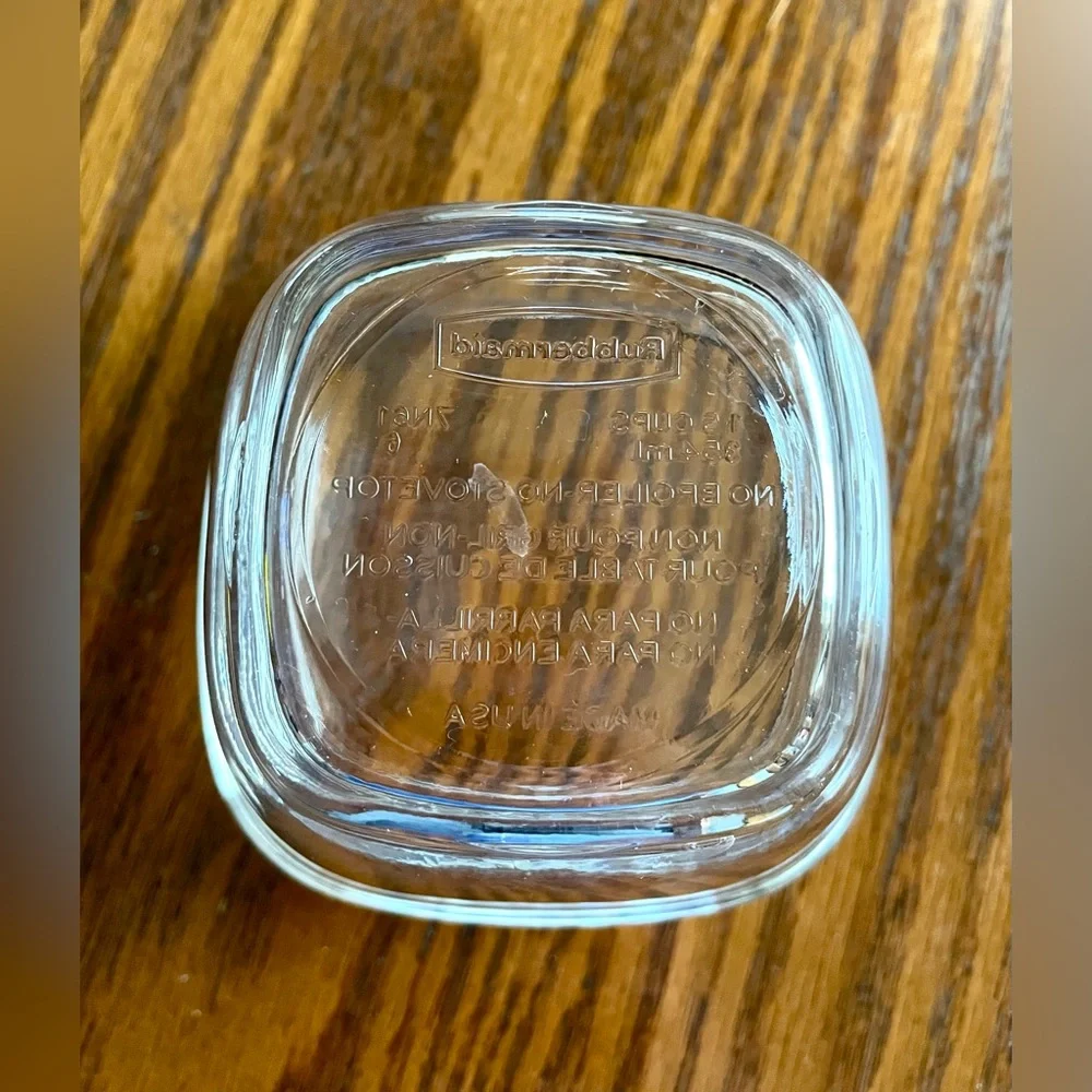 *EUC* Rubbermaid Square Glass Bowl - 1.5-cup/354mL - 7N61 - *NO LIDS*